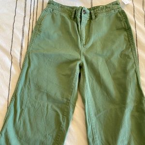 GAP high rise wide leg crop pants - army green